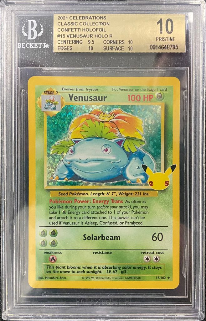 BGS PRISTINE 10 : Pokemon TCG Venusaur Holo – 15/102 – Celebrations Classic Collection