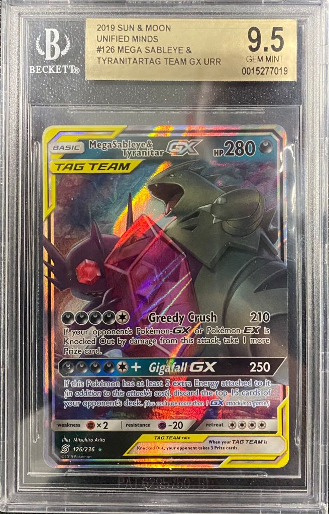 BGS GEM MINT 9.5 : Pokemon TCG Mega Sableye & Tyranitar GX – 126/236 – Unified Minds