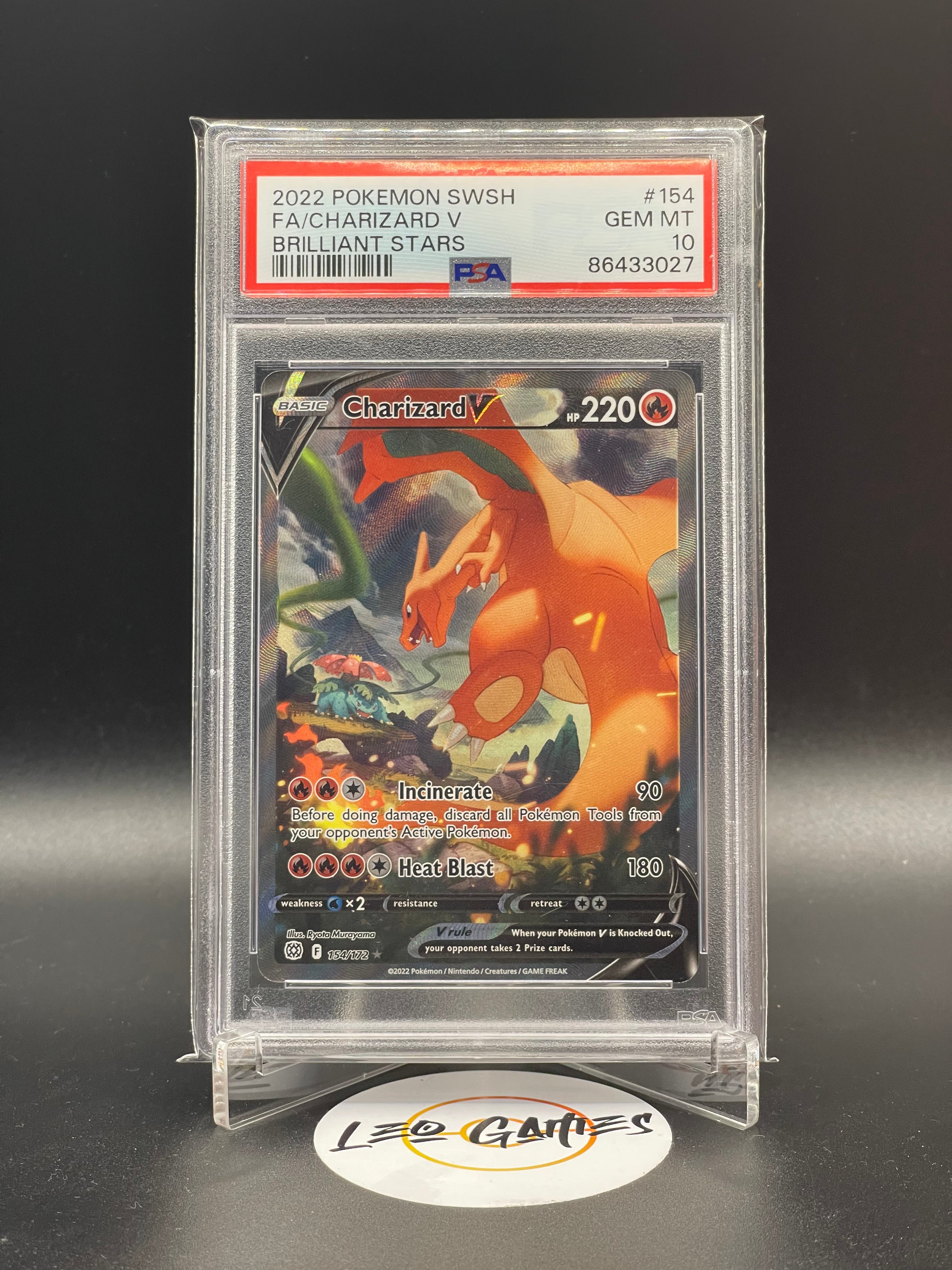 2022 Pokemon Charizard V 154/172 [Brilliant Stars] PSA 10