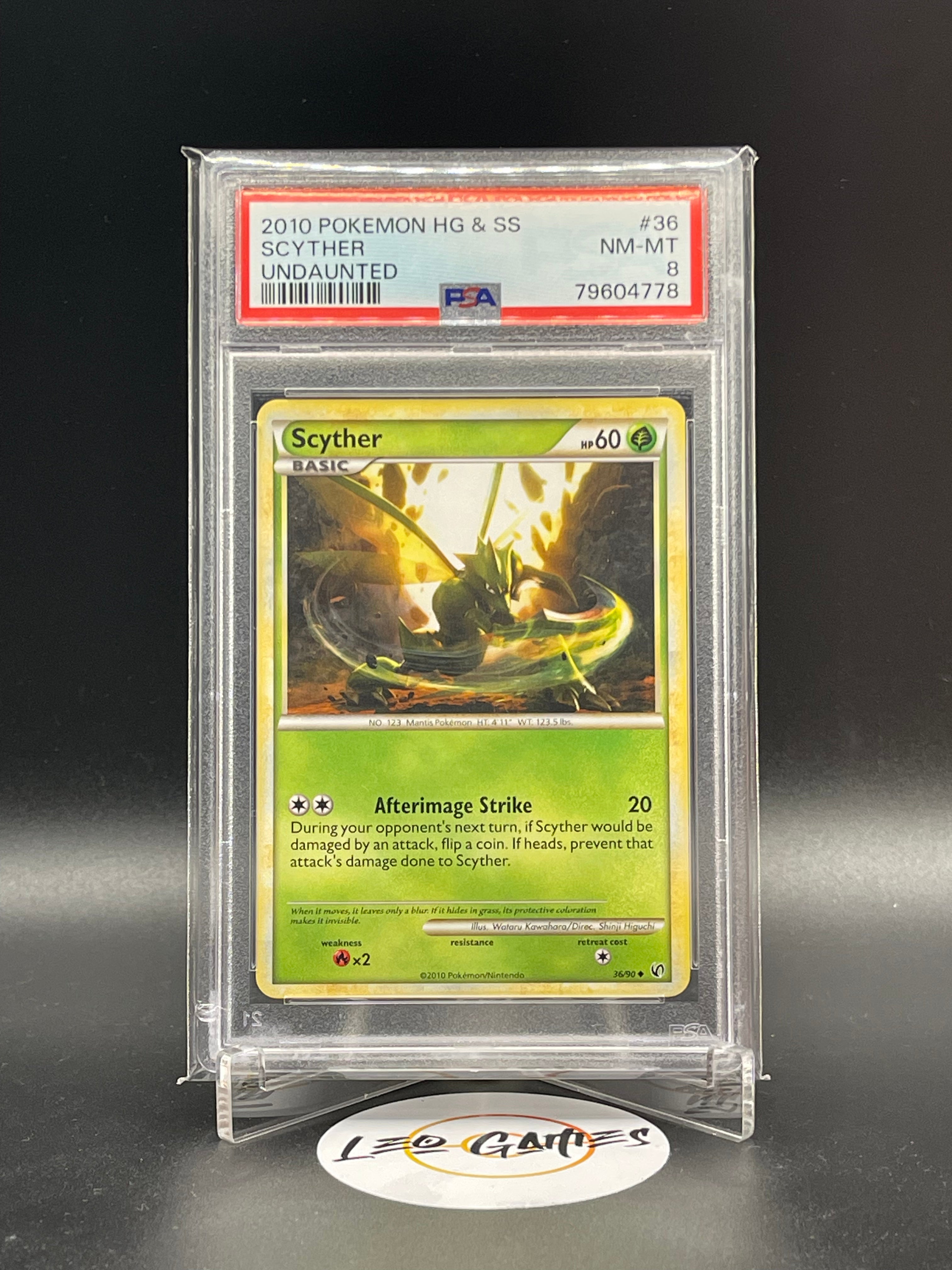 2010 Pokemon HG & SS Scyther 36/90 [Undaunted] PSA 8