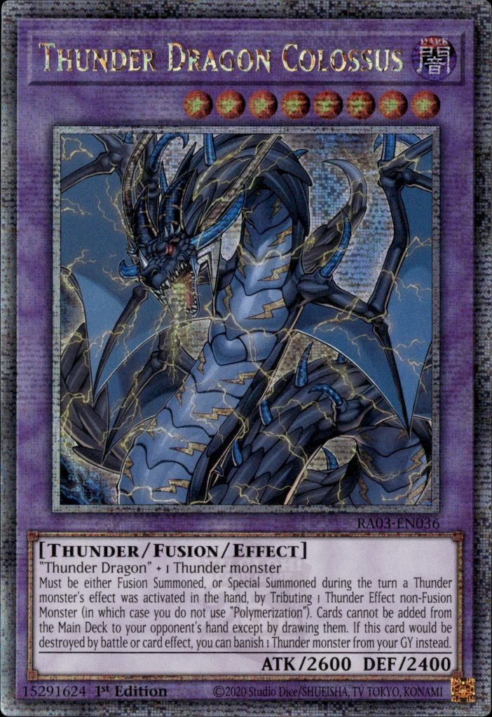 Yu-Gi-Oh! Thunder Dragon Colossus 1st Edition RA03-EN036 Secret Rare Quarter Century