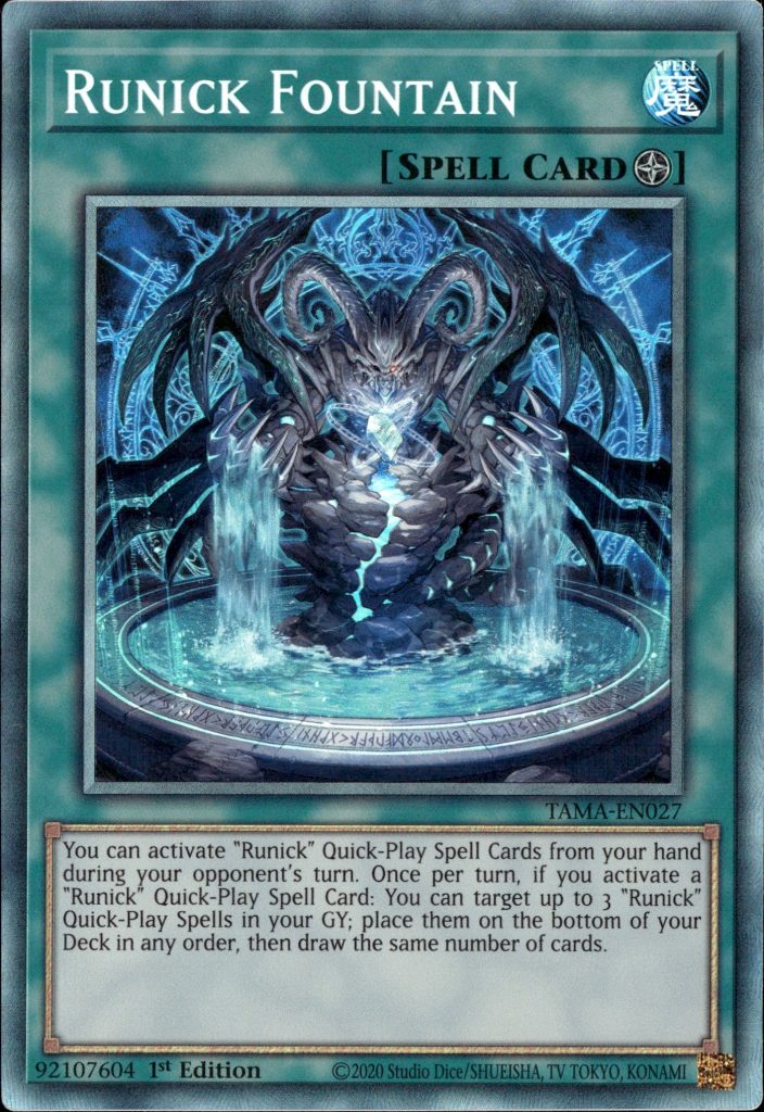 Yu-Gi-Oh! Runick Fountain 1st Edition TAMA-EN027 Collectors Rare