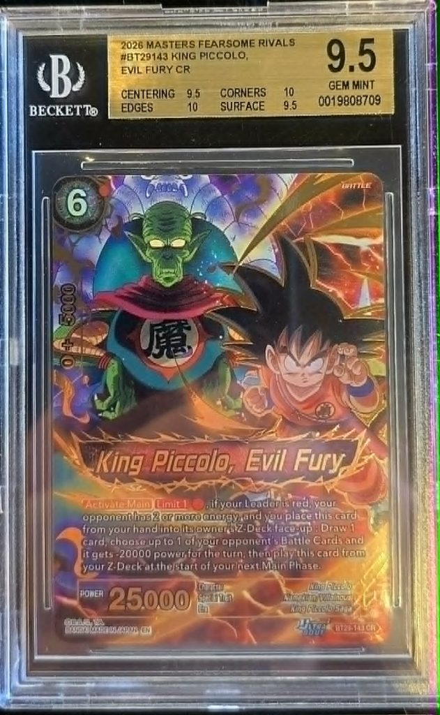 2026 Dragon Ball Super King Piccolo, Evil Fury CR Gem Mint 9.5 Beckett