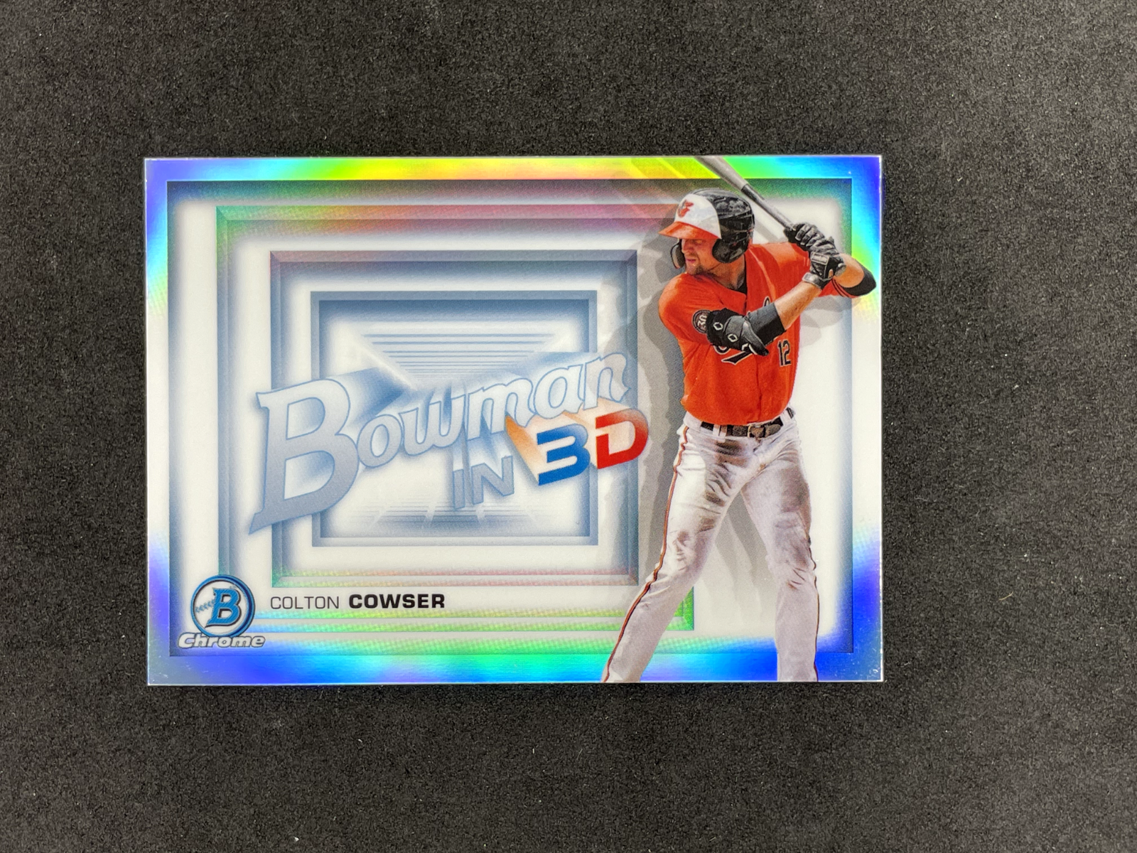 2022-Bowman-Chrome-Prospects-Colton-Cowser-In-3-D-Insert-B3D-20-Orioles-315361305860