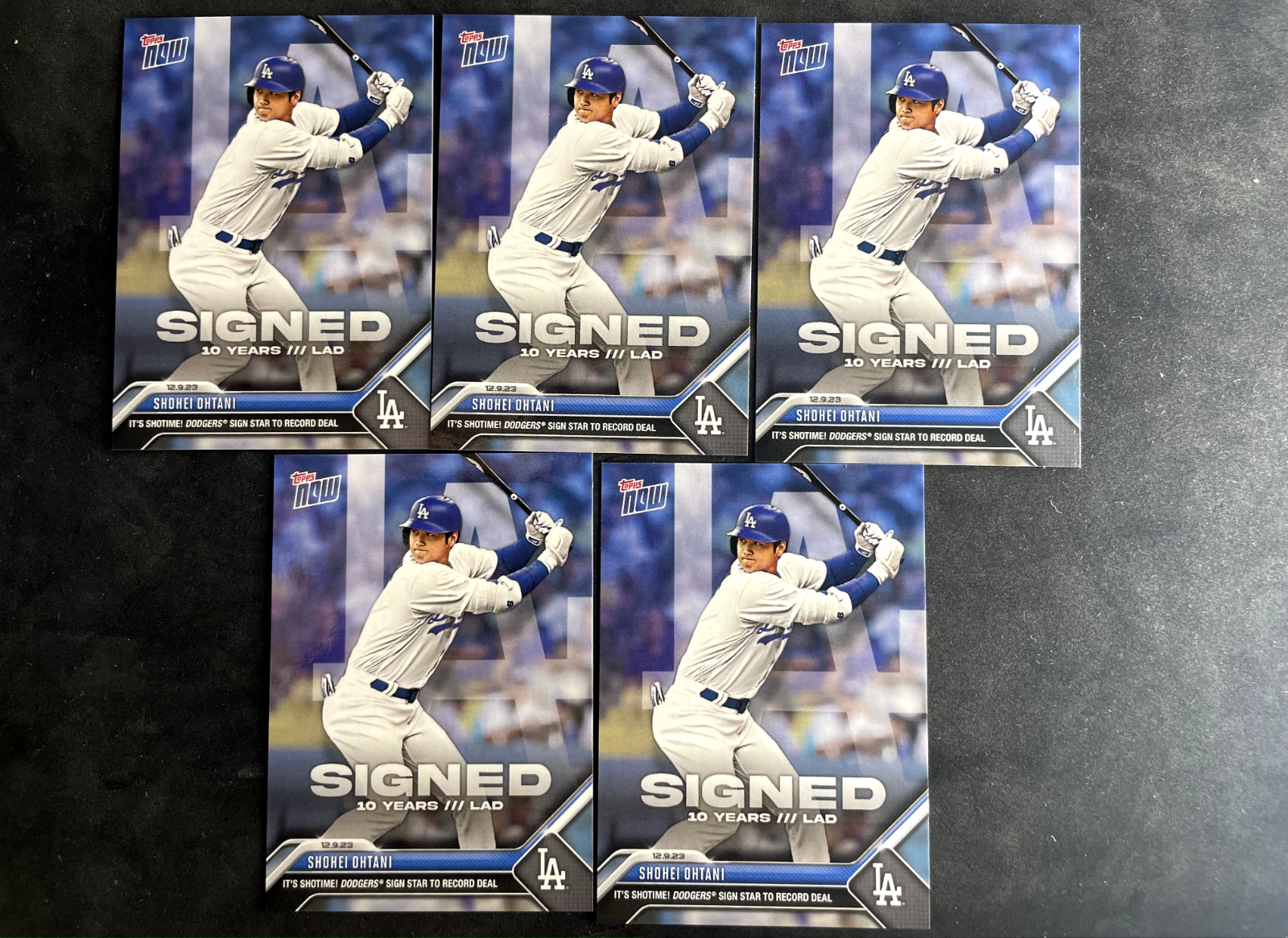 2023-Topps-Now-Shohei-Ohtani-Signed-10-Years-Lot-of-5-OS-21-1st-Dodgers-Card-315192817900