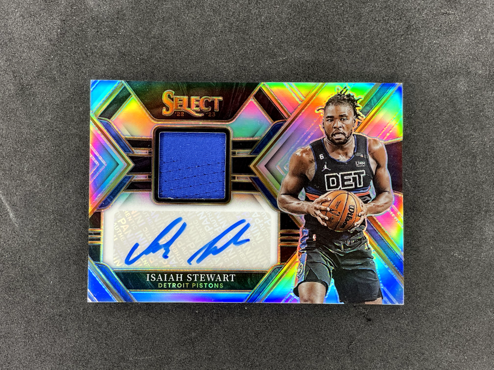 2022-23-Panini-Select-Isaiah-Stewart-Patch-Auto-199-Silver-Game-Worn-Pistons-315379583552