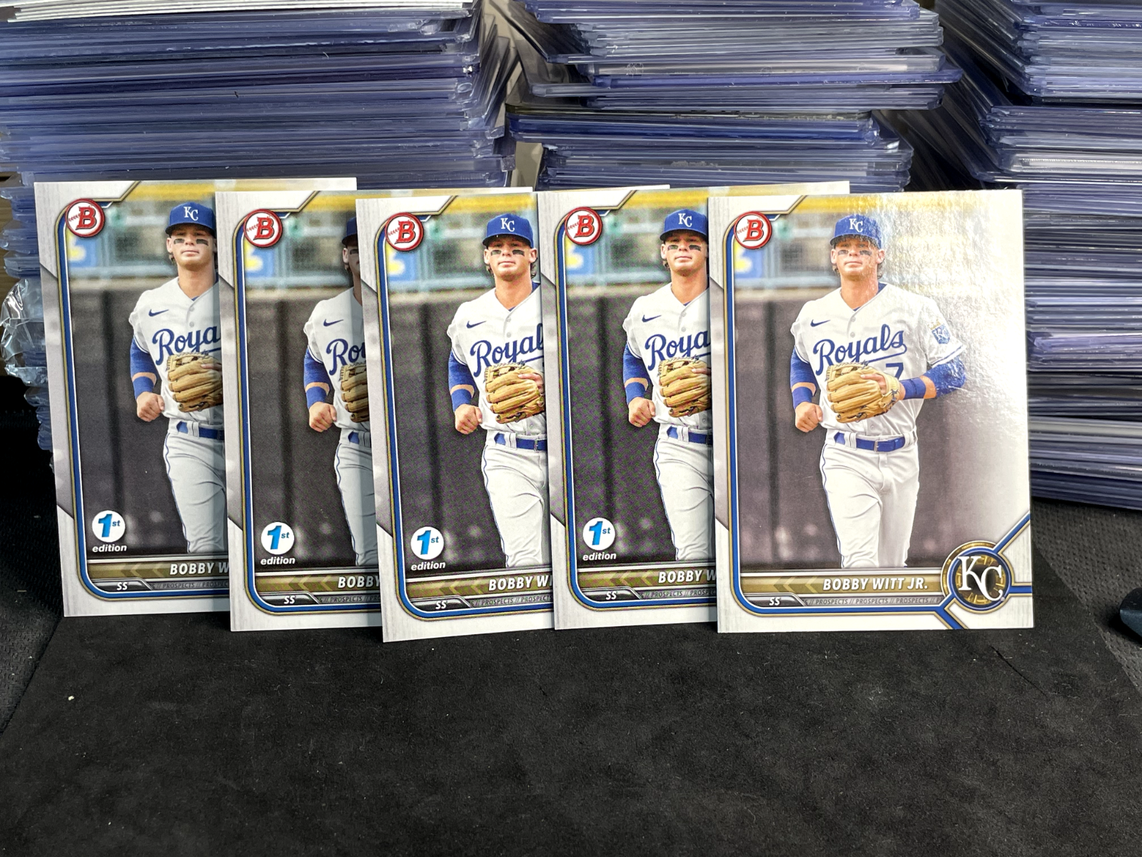 2022-Bowman-Bobby-Witt-Jr-5x-Card-Paper-Lot-Includes-4-1st-Edition-Royals-315261232642