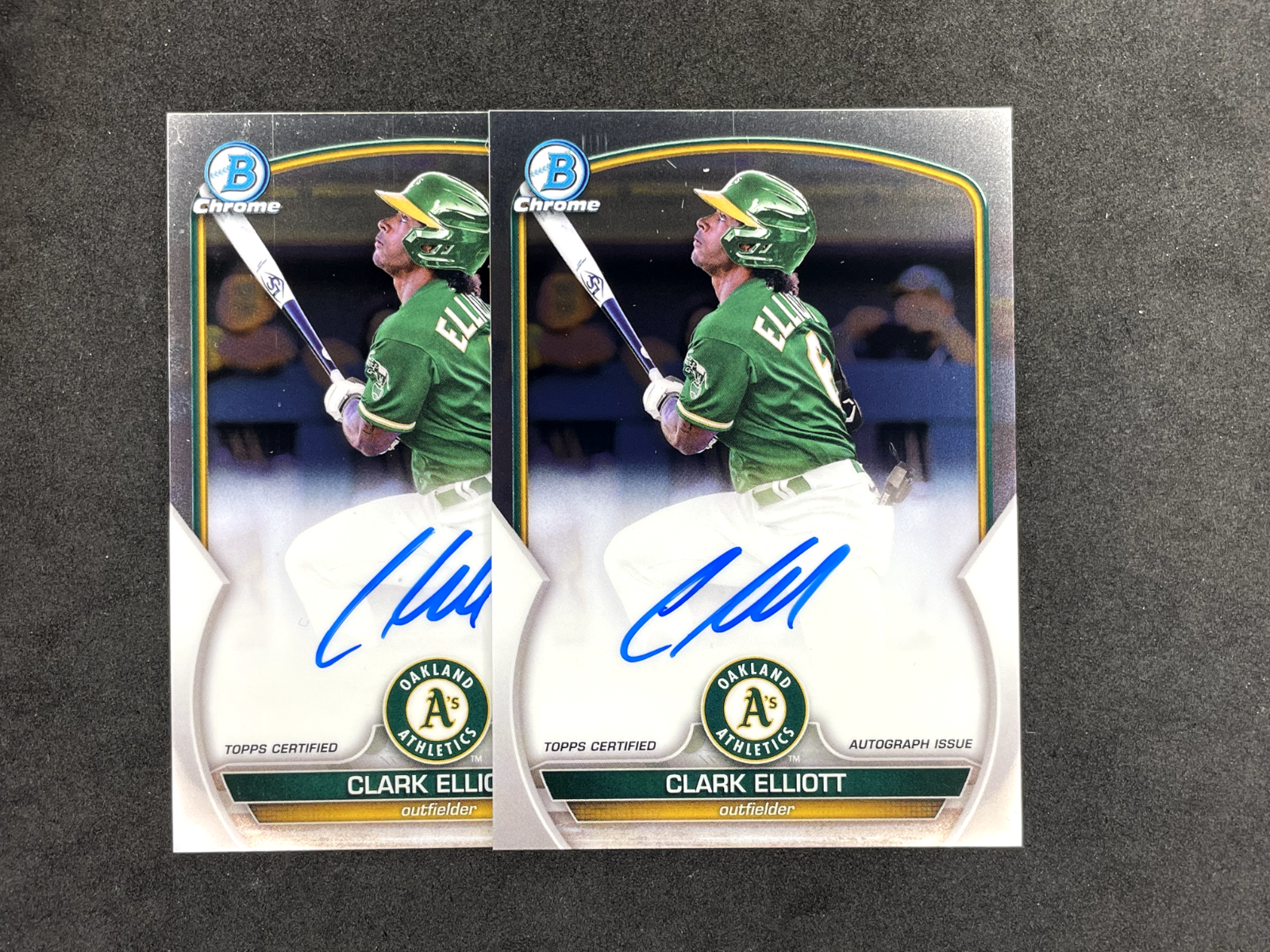 2023-Bowman-Chrome-Prospect-Clark-Elliot-Auto-Lot-of-2-CPACEL-Athletics-315264983434