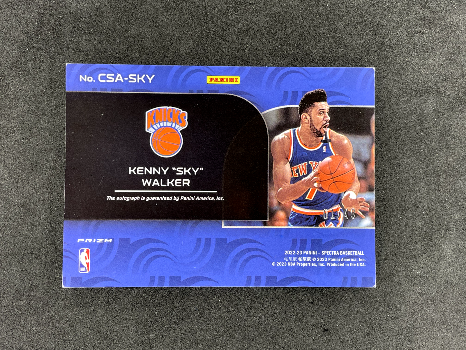2022-23-Panini-Spectra-Kenny-Sky-Walker-Astral-Auto-49-CSA-SKY-Knicks-315378966437-2