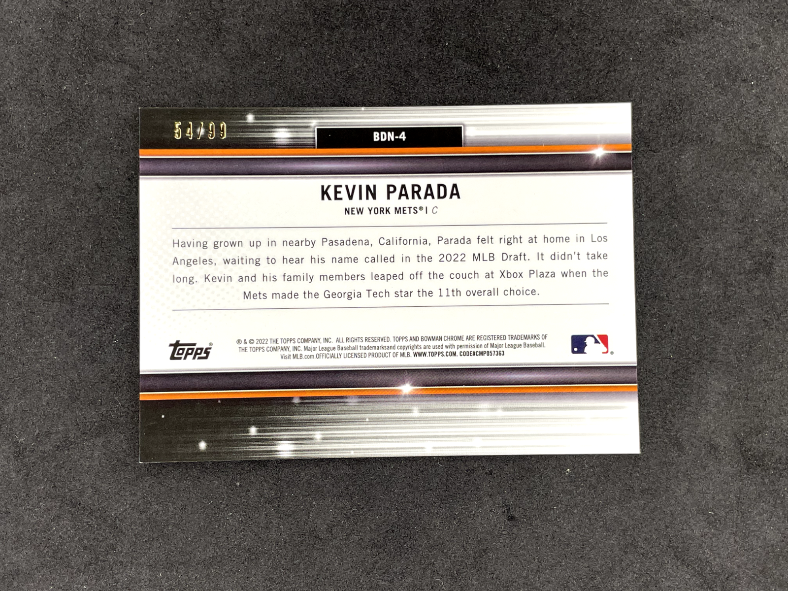 2022-Bowman-Draft-Kevin-Parada-Draft-Night-Green-Refractor-99-BDN-4-Mets-315448295457-2