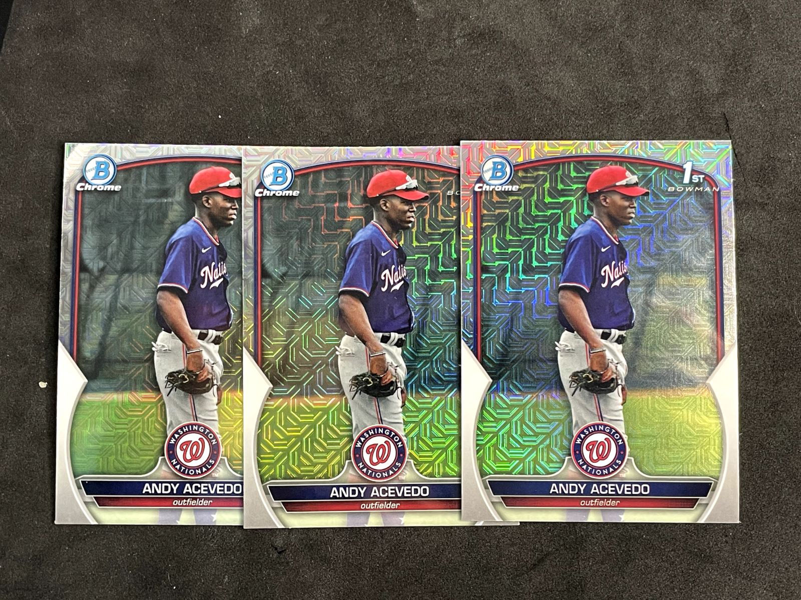2023-Bowman-Chrome-Andy-Acevedo-1st-Bowman-Asia-Refractor-Lot-x3-Nationals-315288175247