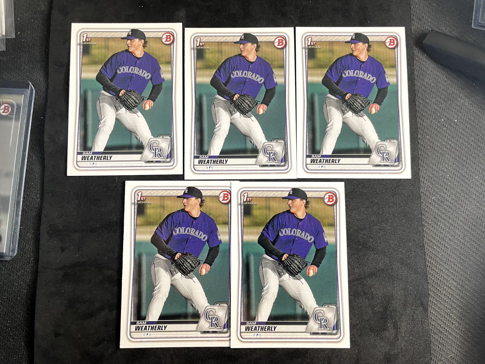 23-Card-Lot-2020-Bowman-Draft-Sam-Weatherly-1st-Bowmans-3-Refractors-Rockies-315361331999-3